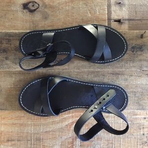 Madewell Boardwalk Crisscross Sandal Navy size 9